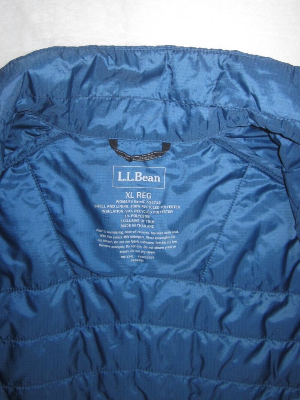 LL BEAN PrimaLoft Packaway Jacket Bright Mariner Item 525719 Women’s XL - Picture 11 of 15